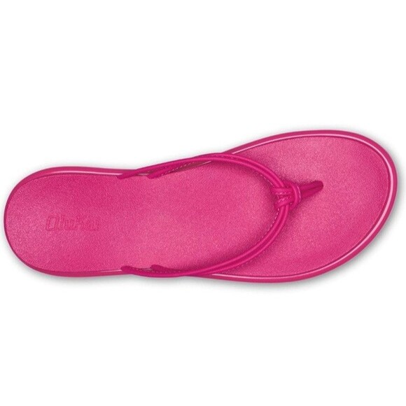 Olukai Women’s 'AKA Flip Flops Knot Thong Sandals Beach Pink Plumeria Size 8 NWT - Picture 3 of 7